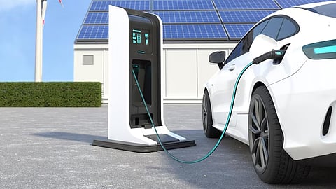 An electric vehicle charging station, illustration