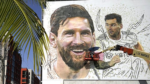 മയാമിയിലെ ഒരു മതിലിൽ വരച്ചിരിക്കുന്ന ലയണൽ മെസി ഗ്രാഫിറ്റി.