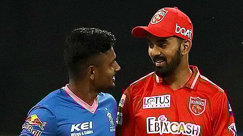 Sanju Samson and KL Rahul during an IPL match.