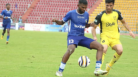 ഡ്യുറന്റ് കപ്പിൽ ചെന്നൈയിൻ എഫ്സിയും ഹൈദരാബാദ് എഫ്സിയും തമ്മിലുള്ള മത്സരത്തിൽനിന്ന്.