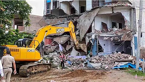 Demolition drive held at Nuh, Hariyana.