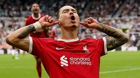 ന്യൂകാസിൽ യുനൈറ്റഡിനെതിരേ ഇരട്ട ഗോൾ നേടിയ ലിവർപൂൾ താരം ഡാർവിൻ ന്യൂനസ്.