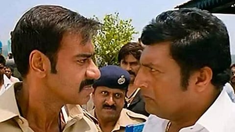 Ajay Devgan, Prakash Raj in Singham movie.
