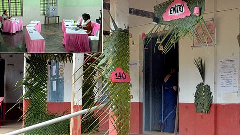 വിദ്യാർഥികൾ മനോഹരമാക്കിയ പുതുപ്പള്ളിയിലെ പോളിങ് ബൂത്തുകൾ