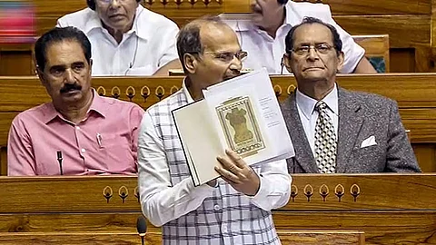 Congress leader adhir Ranjan Chaudhary speaks in Parliament.