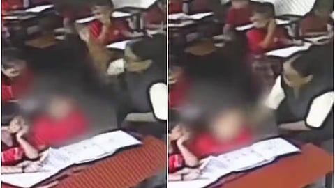 നോട്ട്ബുക്കിൽ ശരിയായി എഴുതിയില്ല; നഴ്സറി കുട്ടിയെ ടീച്ചർ തല്ലിയത് 35 തവണ | Video