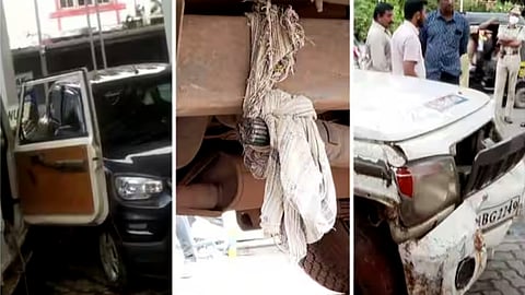 അപകടത്തിൽ പെട്ട പൊലീസ് ജീപ്പ്