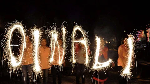 Children burn firecrackers on Diwali, representative image