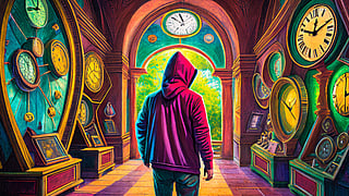 thief in a clock museum