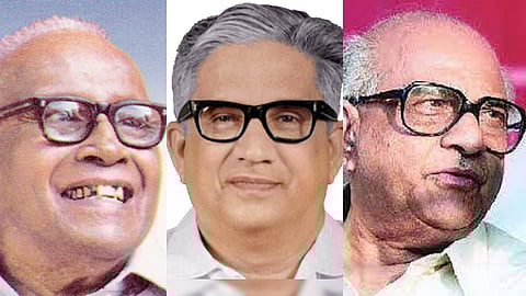 ഇഎംഎസ് നമ്പൂതിരിപ്പാട്, സി. അച്യുത മേനോൻ, പി.കെ. വാസുദേവൻ നായർ.