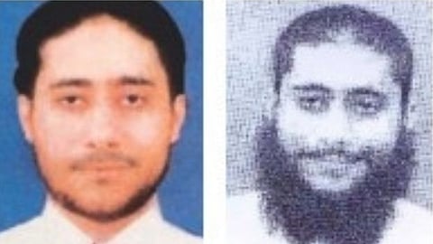 സാജിദ് മിർ, രണ്ടു കാലഘട്ടങ്ങളിൽനിന്നുള്ള ചിത്രങ്ങൾ.