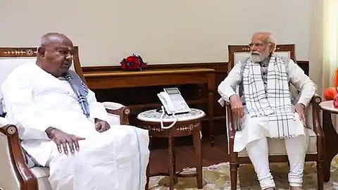 സീറ്റ് വിഭജന ചർച്ച; നരേന്ദ്ര മോദിയെ സന്ദർശിച്ച് ദേവഗൗഡ