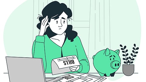 Money stress concept illustration