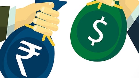 Indian rupees vs US dollars, representative image