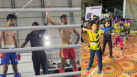 രാജ്യാന്തര കായിക ഉച്ചകോടി: ആവേശം പകർന്ന് അമ്പെയ്ത്ത്, കിക്ക് ബോക്സിങ് മത്സരങ്ങൾ