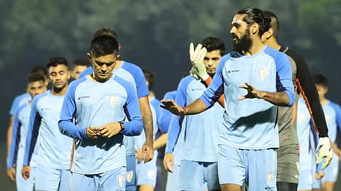 ഇന്ത്യൻ താരങ്ങൾ പരിശീലനത്തിൽ.