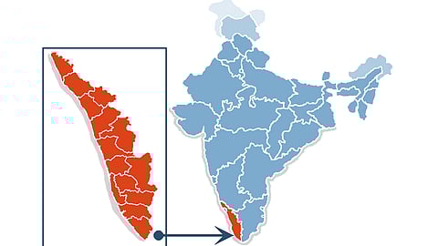 kerala in India Map