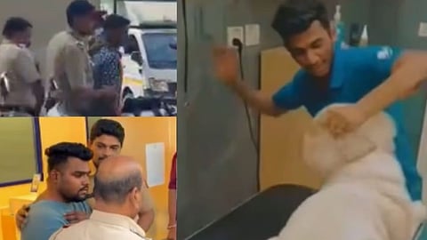 വളർത്തുനായയെ ക്രൂരമായി മർദിച്ച ക്ലിനിക്ക് ജീവനക്കാർ അറസ്റ്റിൽ