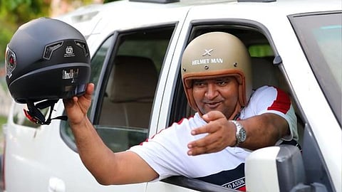 റോഡ് സുരക്ഷ പ്രോത്സാഹിപ്പിക്കാൻ ഇന്ത്യയുടെ ഹെല്മെറ്റ് മാന് കേരളത്തിലേക്ക്
