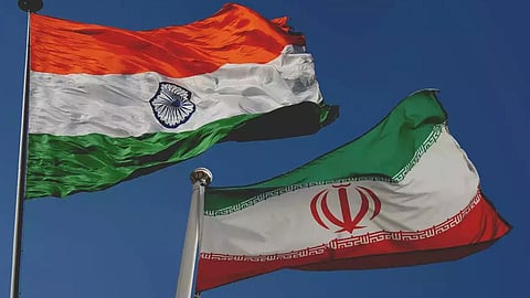 Indian and iran flags