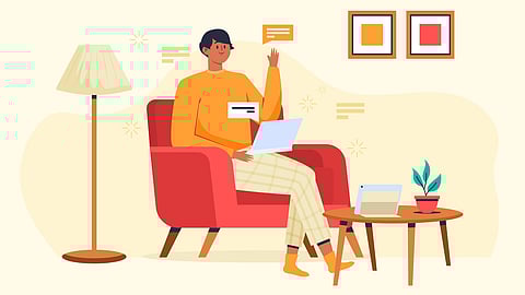 Work near home concept illustration