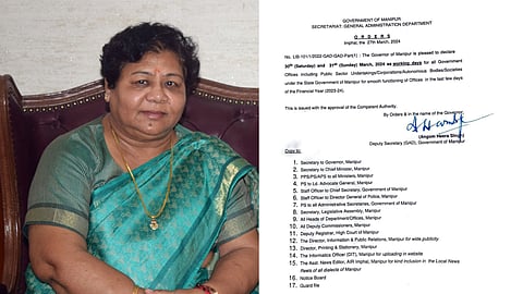 മണിപ്പൂരിൽ സർക്കാർ ഓഫിസുകൾക്ക് ഈസ്റ്റർ അവധിയില്ല;  ഉത്തരവുമായി ഗവർണർ