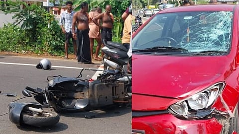 ഏറ്റുമാനൂർ ബൈപ്പാസിൽ കാറും സ്കൂട്ടറും കൂട്ടിയിടിച്ച് സ്കൂട്ടർ യാത്രികന് ഗുരുതര പരുക്ക്