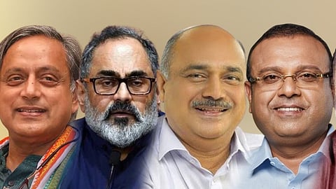 ശശി തരൂർ, രാജീവ് ചന്ദ്രശേഖർ, ഫ്രാൻസിസ് ജോർജ്, തുഷാർ വെള്ളാപ്പള്ളി.