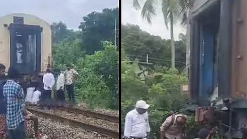 engine and bogie separated in train at thrissur