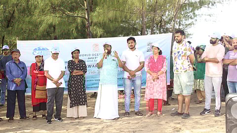 beach cleaning program was organized on the occasion of world ocean day