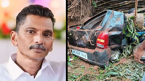 tree fell over car one death at neriamangalam