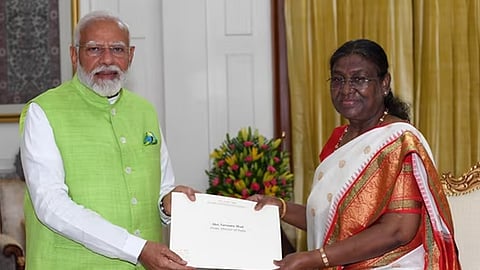 Narendra Modi tendered his resignation after meeting President Droupadi Murmu at Rashtrapati Bhavan