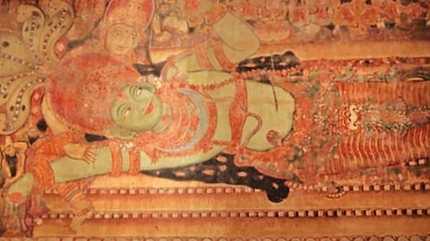 ഏറ്റുമാനൂർ മഹാദേവ ക്ഷേത്രത്തിലെ നൂറ്റാണ്ടുകൾ പഴക്കമുള്ള ചുമർചിത്രങ്ങൾ പുനരാലേഖനം ചെയ്യുന്നു