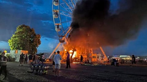 Giant wheel catches fire during summer festival in Germany, 30 people injured