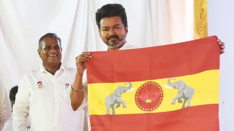 Superstar Vijay unfurled the flag of Tamil Vetri Kazhagam