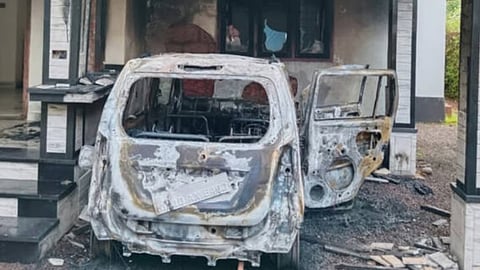 21 year old man burnt his fathers car in malappuram