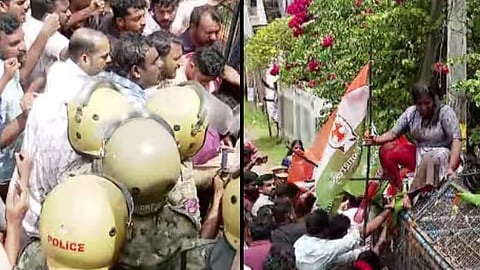 resignation of mukesh mla clash in youth congress mla office march in kollam