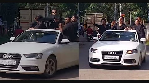 Students celebrate Onam dangerously in luxury cars; Police registered a case