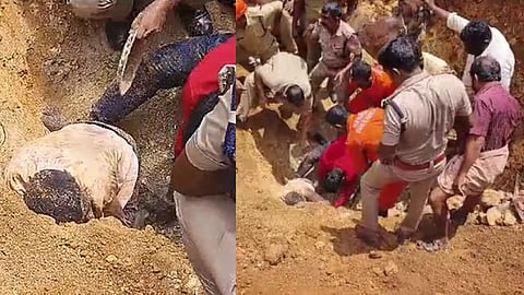 thiruvananthapuram landslide accident trapped person saved