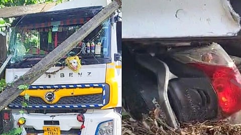 scooter lorry collision pala bypass