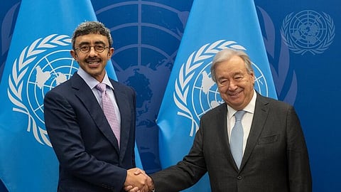 UAE Deputy Prime Minister Sheikh Abdullah met with the UN Secretary General