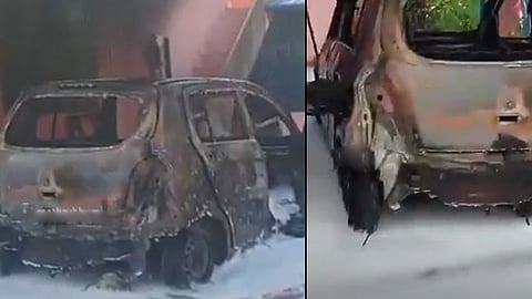 house and vehicles set on fire accused arrested