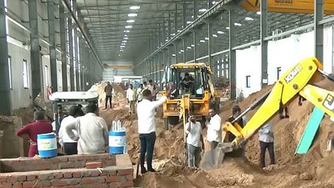 gujarat construction site wall collapse