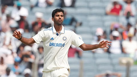 Washington Sundar during the match