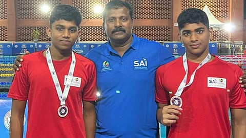 Abhinav Mongam Samdev also achieved a hat-trick record in swimming