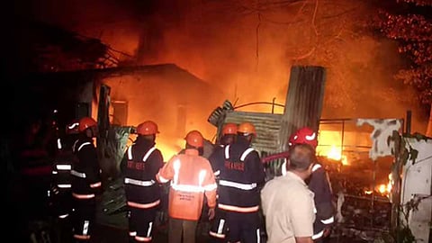Massive fire breaks out at scrap Godown in Kochi; Shops and vehicles gutted