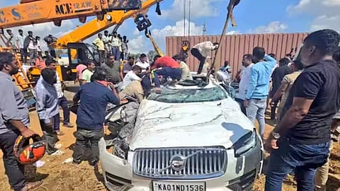 6 killed as container lorry overturns on car in Bengaluru