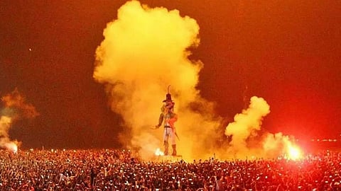pappanji burning new year night in fort kochi