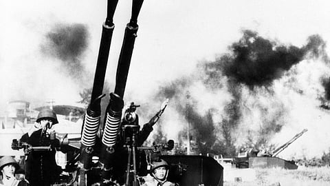 Operation Linebacker II saw more than 200 American B-52 bombers fly 730 sorties and drop over 20,000 tons of bombs on North Vietnam over a period of 12 days in December 1972.