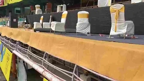 The stage which caused accident at Kaloor Jawaharlal Nehru Stadium, Kochi